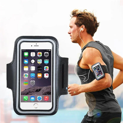 5.5 Inch Sports Phone Armband - Universal Smartphone Holder for Running and Gym (Compatible with Samsung and iPhone)