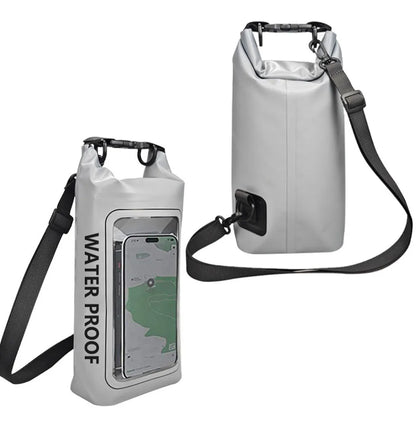 PVC Waterproof Dry Bag 2L - Touch Screen Phone Pouch for Swimming Rafting Surfing Boating - Shoulder Bag