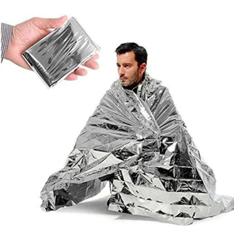 Mylar Emergency Thermal Blanket - Space Foil Heat Retention for Outdoor Survival, First Aid, Camping & Mountaineering