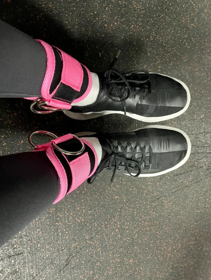 Professional Cable Ankle Straps - Double D-Ring Ankle Cuffs for Gym Workouts