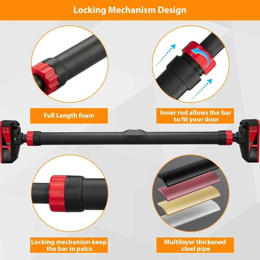 Adjustable Doorway Pull-Up Bar with Level Gauge — 200kg Capacity