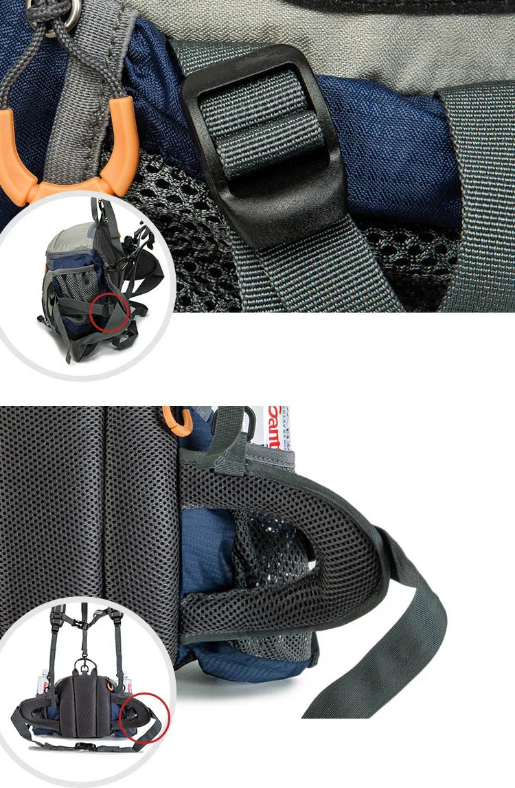 Men's Outdoor Sports Waist Bag - Multi-Purpose Hiking Backpack for Cycling, Camping, Climbing, Running with Water Bottle Holder - Bicycle Fanny Pack for Fishing