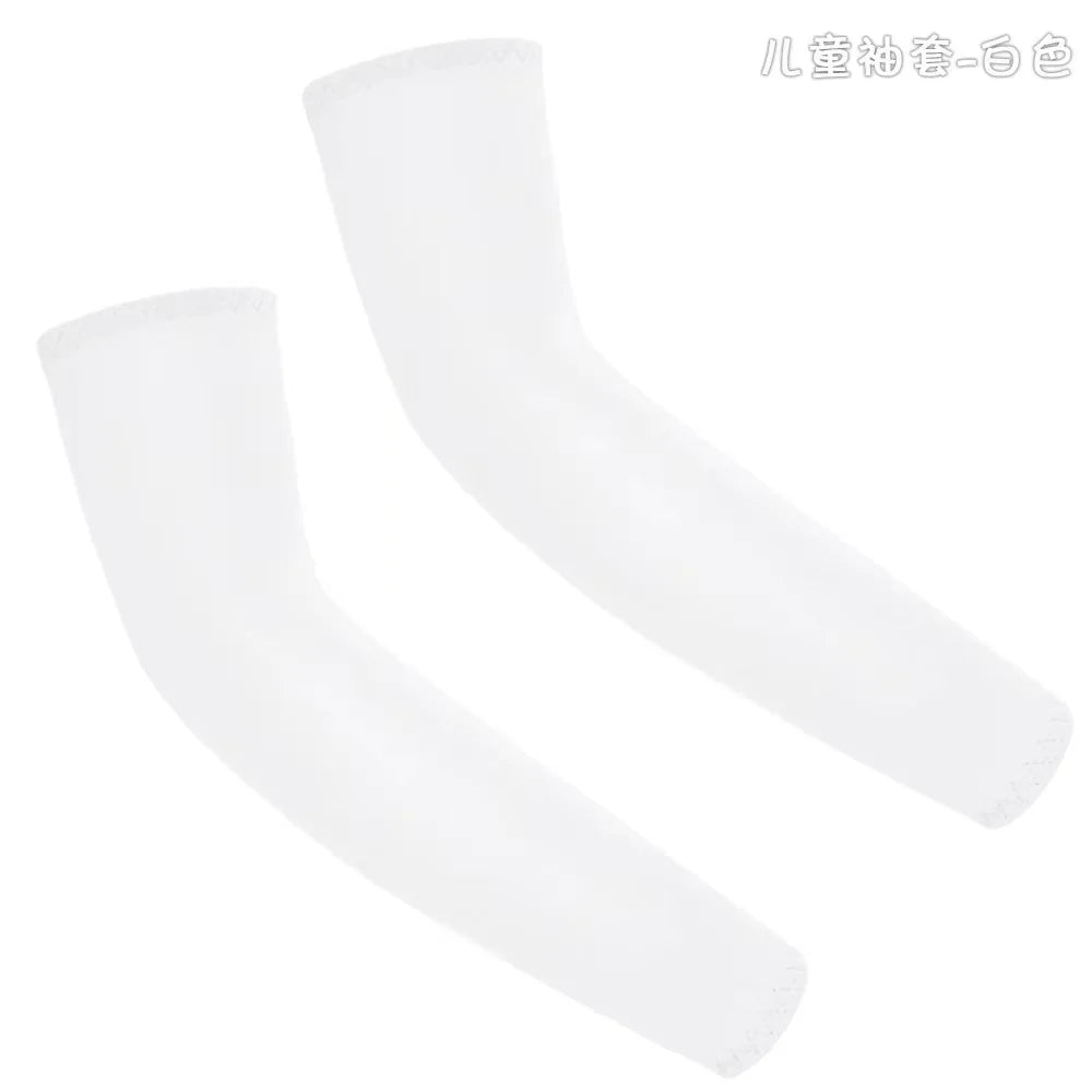 Kids UV Protection Arm Sleeves - Ice Silk Cooling Compression Sleeves for Boys & Girls Outdoor Sports (1 Pair)