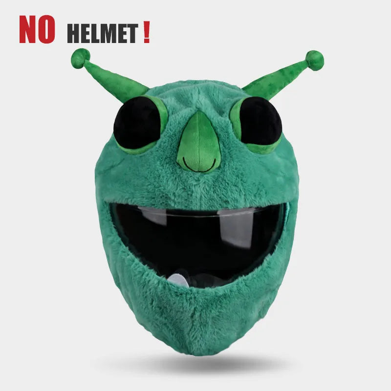 Cartoon Fluffy Plush Helmet Cover - Full-Face Motorcycle Protective Case
