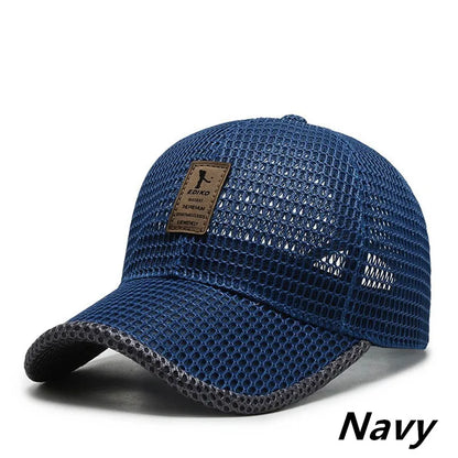 Men's Breathable Mesh Baseball Cap - Quick-Dry Anti-UV Sports Visor for Tennis, Golf & Hiking