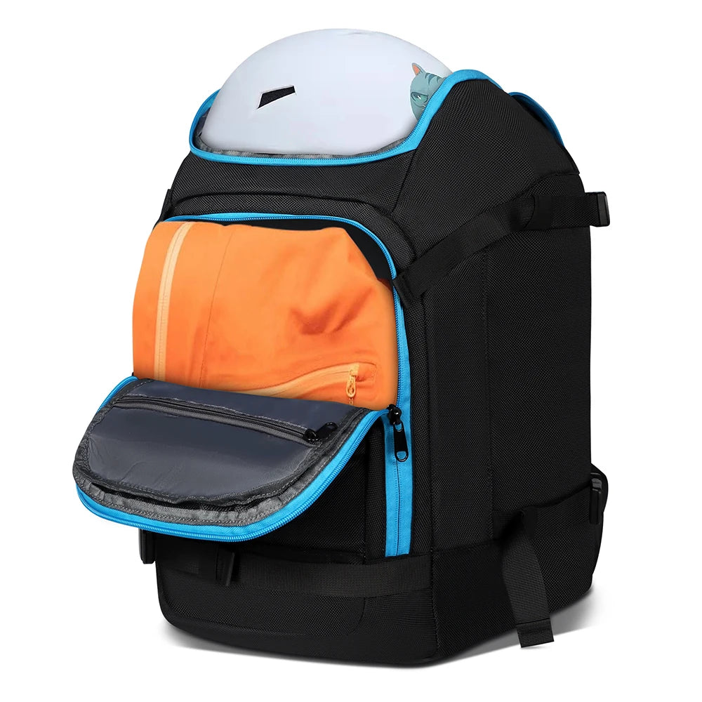 50L Waterproof Ski Boot Bag Backpack - Large Capacity with Dry Wet Separation for Snowboard Boots, Helmet, Goggles & Skis