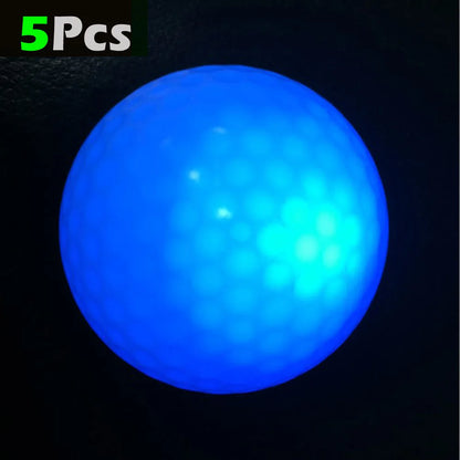 LED Golf Balls - 5 Pack Glow in the Dark Night Training Balls (Blue, Orange, Red, White, Green, Pink)