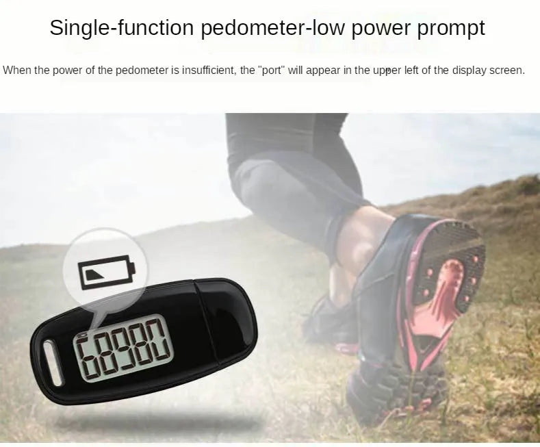 3D Pedometer Step Counter - USB Rechargeable with Backlight Display - Accurate Walking Step Tracker