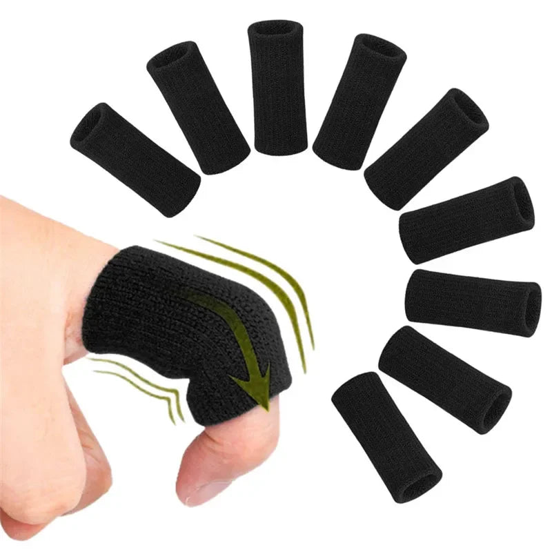 Athletic Finger Support Sleeves - 10 Pack Compression Guards for Basketball, Volleyball, Gym & Sports