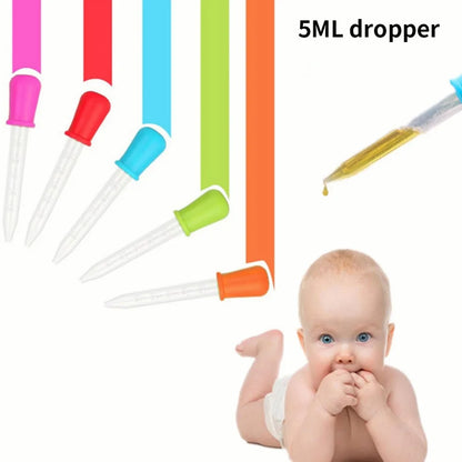 5-Pack 5ml Silicone Pipette Droppers - Multi-Purpose for Medicine, Lab, Eye & Ear Care
