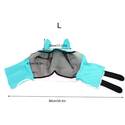 Blue Small Horse Fly Mask - Professional Grade Breathable & Adjustable Protection