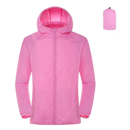 Ultra-Light Waterproof Sun Protection Jacket - Portable Foldable Hooded Windbreaker with UV Protection for Camping & Hiking