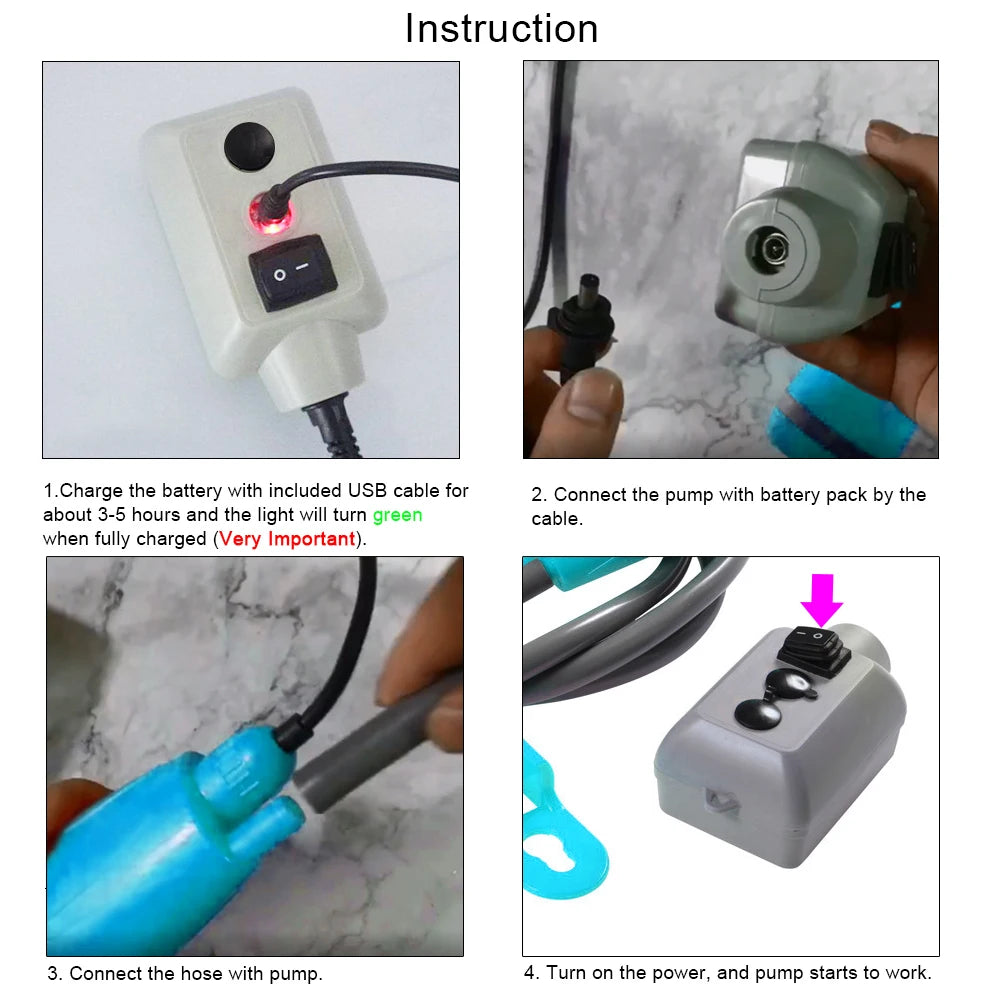 Rechargeable Portable Camping Shower Pump - Outdoor Shower Head for Hiking, Traveling & Camping Equipment