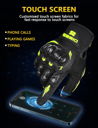 Full Finger Motorcycle Gloves - Summer Breathable, Touch Screen, Non-Slip Racing Gloves