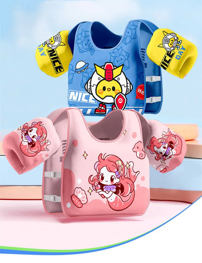 Kids Swimming Safety Vest - Inflatable Pool Float Ring with Arm Support for Children Water Play Equipment