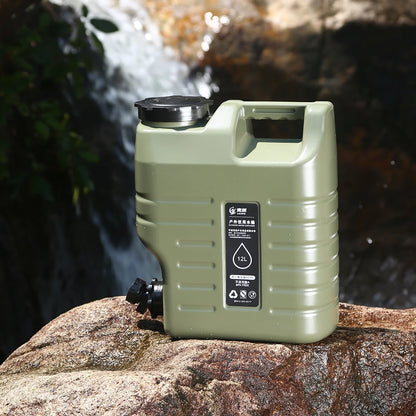Portable Water Container 12L (3.2 Gallon) - BPA-Free Food-Grade PE Bucket for Camping, Hiking & Emergency Storage