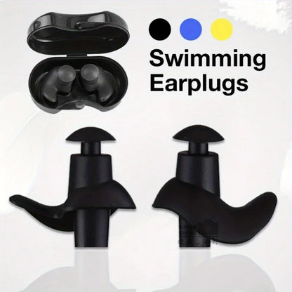 Waterproof Silicone Swimming Ear Plugs - 2 Pack Reusable Diving & Water Sports Earplugs for Swimming, Surfing, Showering & Bathing