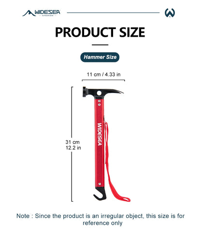 Stainless Steel Camping Hammer with Copper Accents - Tent Stake Mallet & Puller for Mountaineering Hiking Outdoor Adventures