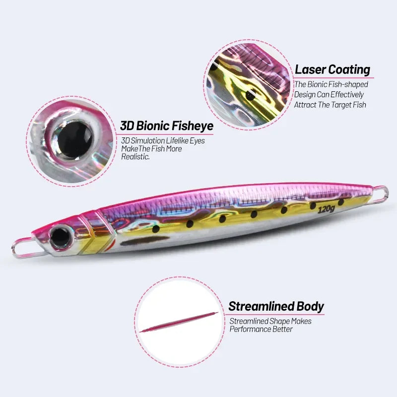 Majorcraft Jigpara 3D Print Metal Vertical Spoon - Fast Sinking Fishing Lure for Carp & Sea Spinning (60g-200g)