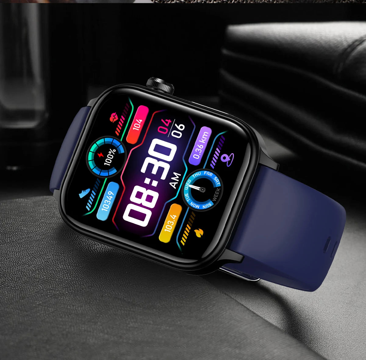 Advanced Health Monitoring Smart Watch - ECG+PPG, Blood Pressure, Heart Rate, 1.96" AMOLED Display, 100+ Sports Modes (Men & Women)