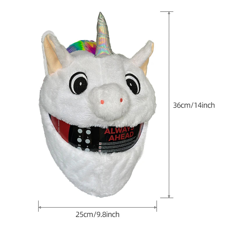 Cartoon Plush Animal Motorcycle Helmet Cover - Fabric Protection Accessory