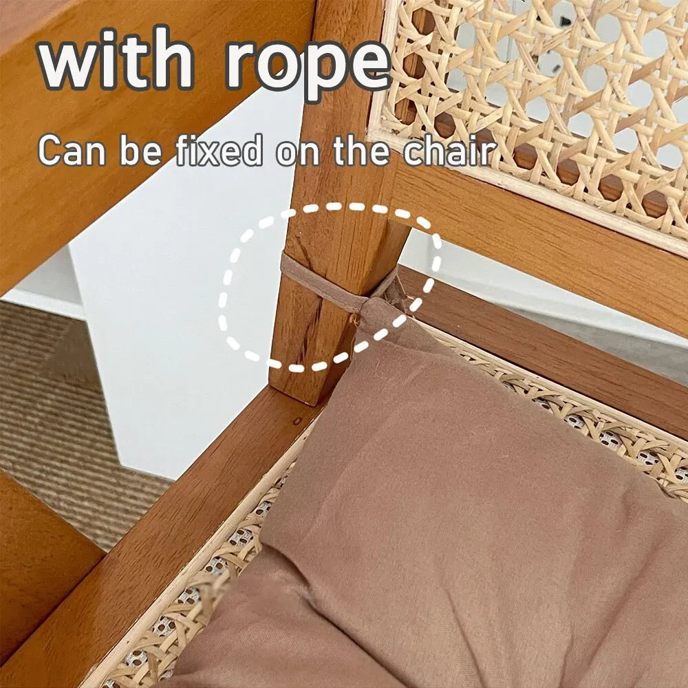 Square Seat Cushion - Linen & Pearl Cotton Blend with Removable Washable Cover - Protective Mat for Home, Office & Computer Chair