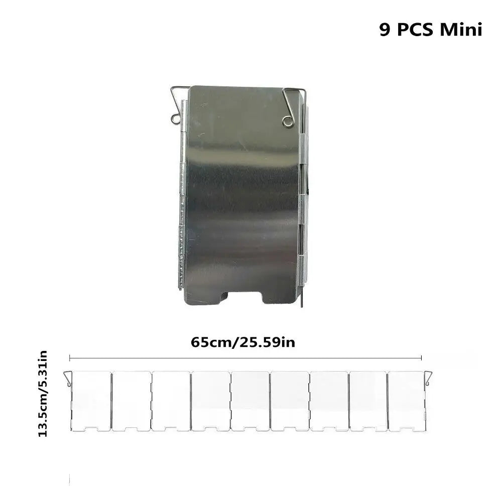 Aluminum Alloy Wind Shield Screen for Gas Stove - Windproof Camping Burner Guard (8/9/10/12/14/16 Plates) - Outdoor Picnic Cooking Accessory