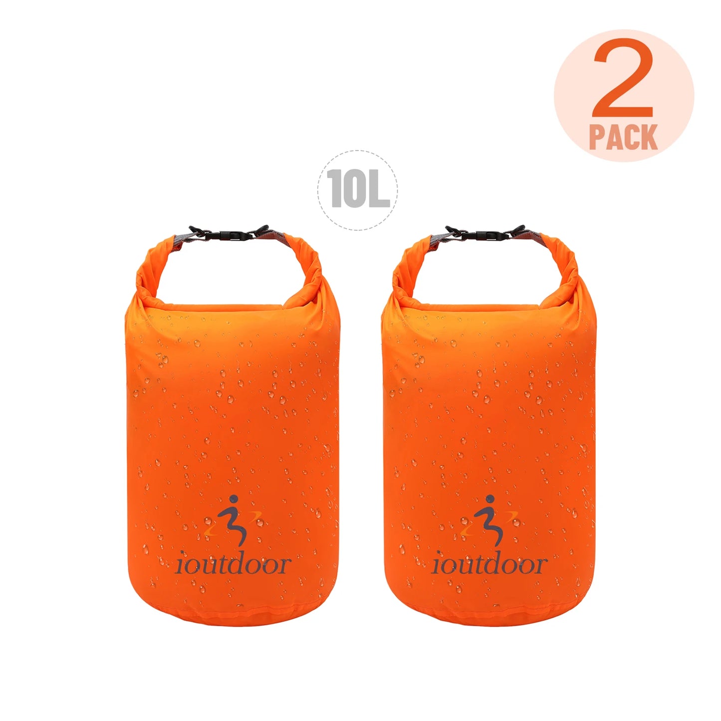 Waterproof Dry Bag 10L - Lightweight Combo Wet/Dry Bag for Kayaking Swimming Fishing Rafting - 210T Polyester