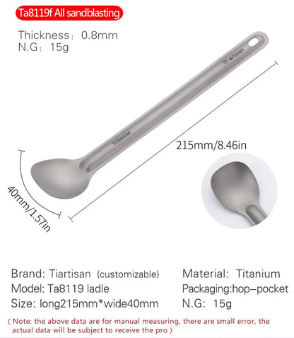 Ultralight Titanium Long Handle Spork - Portable Outdoor Camping Cutlery & Tableware by Tiartisan