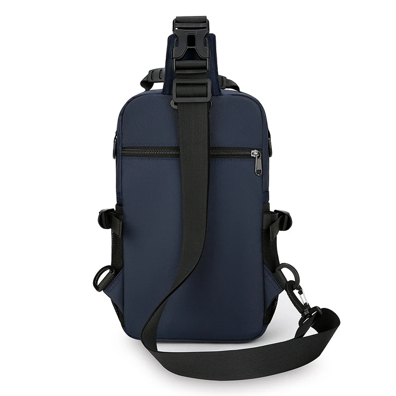 Men's Oxford Chest Pack - Unisex Crossbody Waist Bag with Zipper Pockets