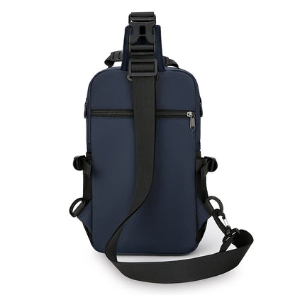Men's Oxford Chest Pack - Unisex Crossbody Waist Bag with Zipper Pockets