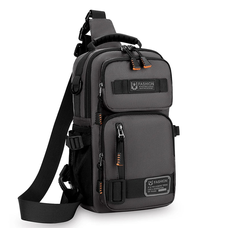 Men's Oxford Chest Pack - Unisex Crossbody Waist Bag with Zipper Pockets