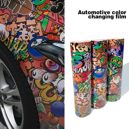Waterproof PVC Graffiti Vinyl Wrap Film - Cartoon Camouflage Decal Sticker for Cars, Bicycles, Skateboards & Auto Accessories