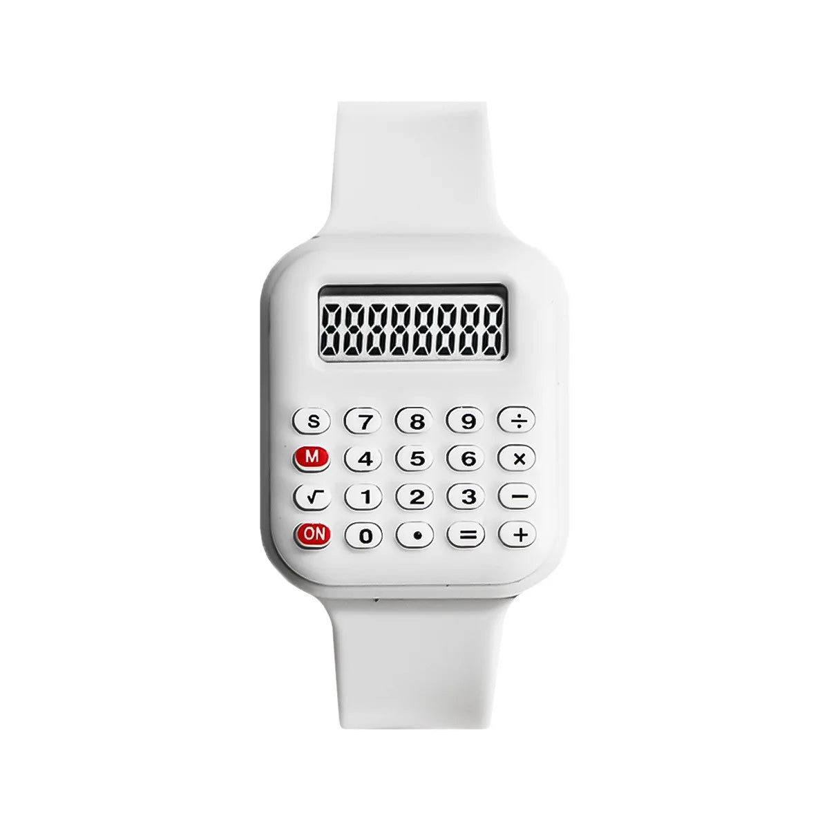 Kids Digital Calculator Watch – 2025 Rubber Strap with Time & Date Display for Girls & Students
