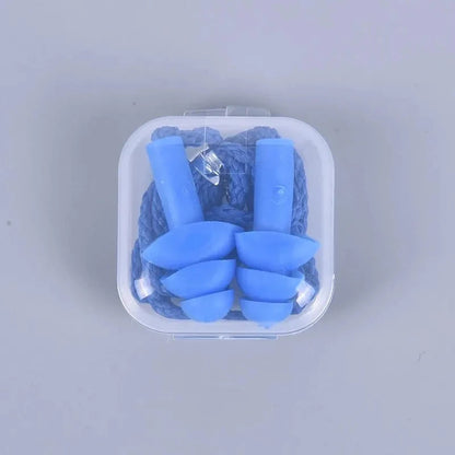 Silicone Swimming Earplugs with Rope - Noise Reduction Sleep Ear Plugs for Diving & Underwater Activities (1 Piece)