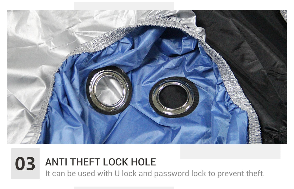 All-Season Waterproof Motorcycle Cover - UV Protection, Dustproof, Indoor/Outdoor for Motorbikes & Scooters