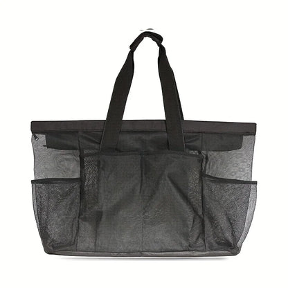 Premium Oversized Beach Tote - Ultra-Light, Waterproof Design with Foldable Structure, Mesh Carrying Straps, Secure Zippered Compartments & Reinforced Shoulder Handles