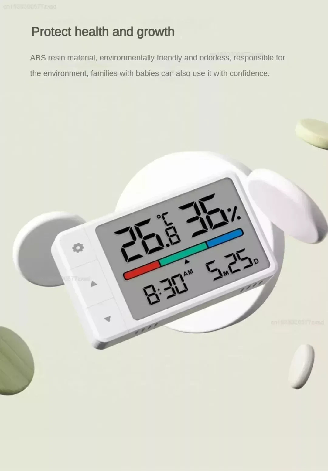 Mini Digital Thermometer Hygrometer with Clock – HD Weather Station for Training Spaces