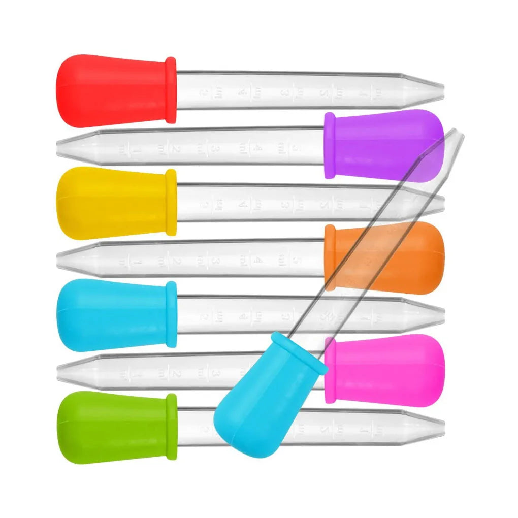 5-Pack 5ml Silicone Pipette Droppers - Multi-Purpose for Medicine, Lab, Eye & Ear Care