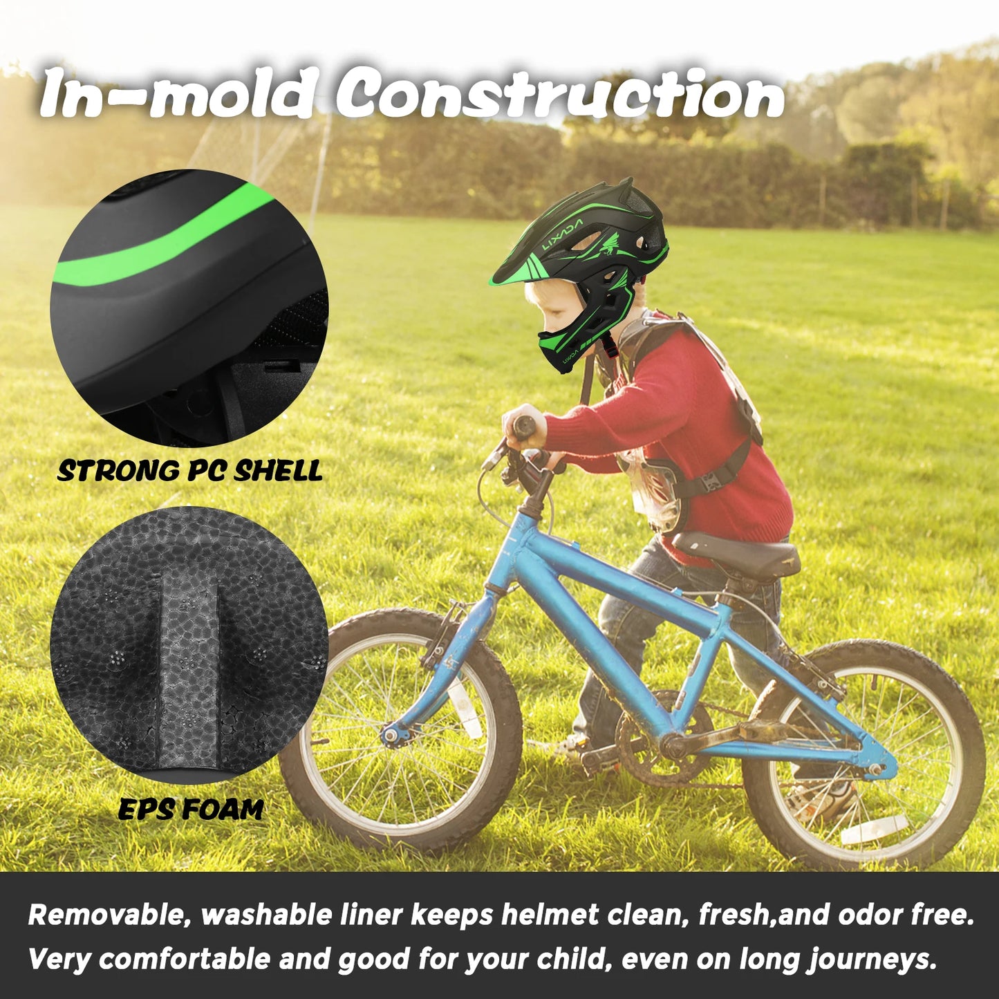 Kids Full-Face Detachable Helmet – Multi-Sport Safety Gear for Cycling, Skateboarding & Roller Skating