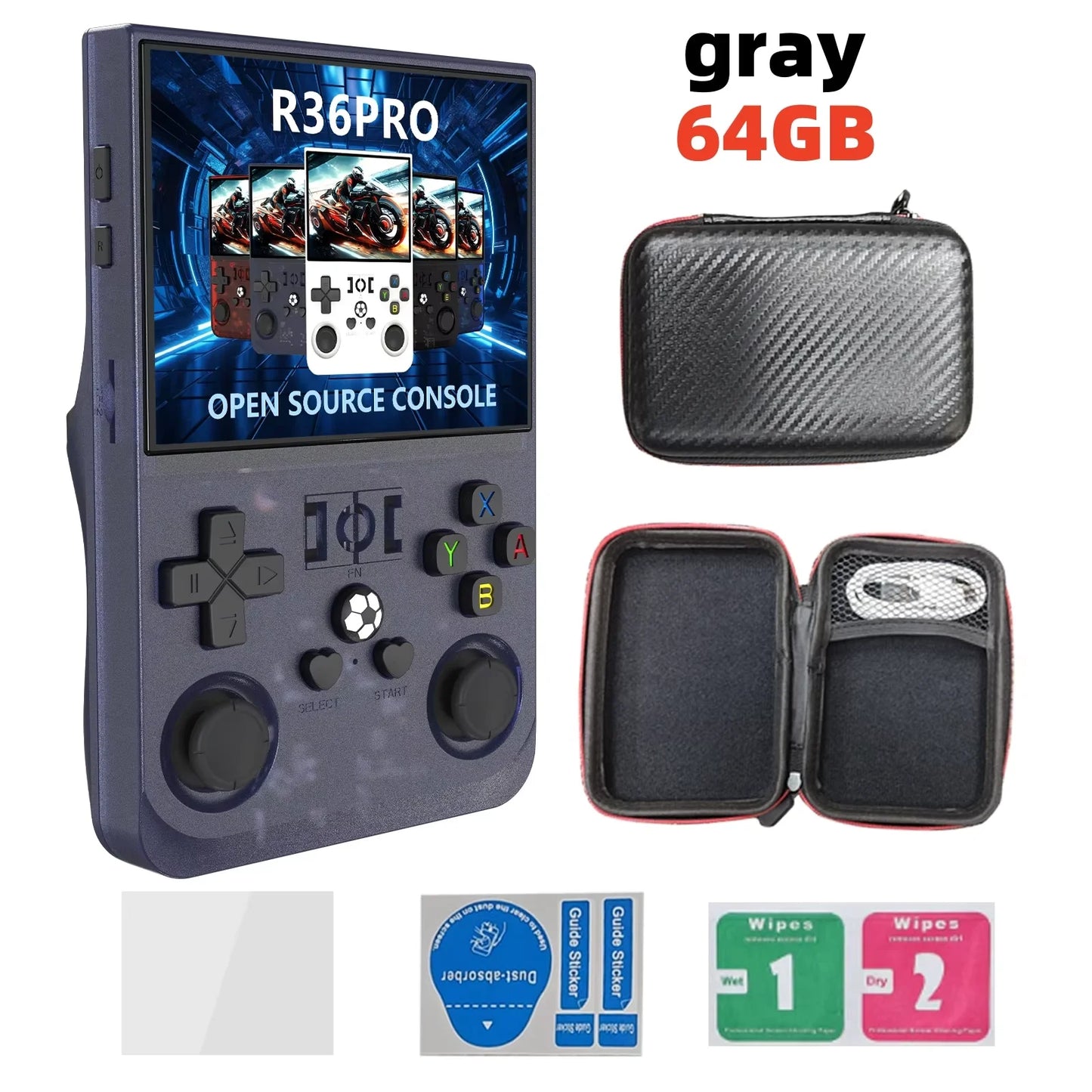Retro Handheld Game Console R36S - 3.5" IPS Screen - 128GB Storage - Linux System - Portable Pocket Player (R36 Ultra/PRO)