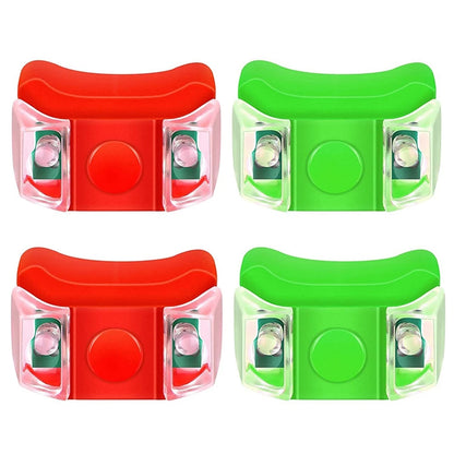 Marine LED Navigation Light Set - 4-Piece Waterproof Boat Lights for Kayak, Sailboat, Pontoon & Cargo Ships - Night Fishing Safety Lights with AG10 Battery