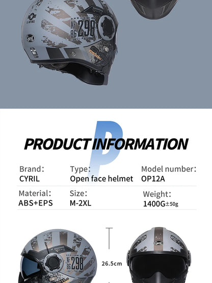 Modular Motorcycle Helmet - Full Face/Open Face 3/4 Dual Visor Helmet (ECE/DOT Certified, Unisex)