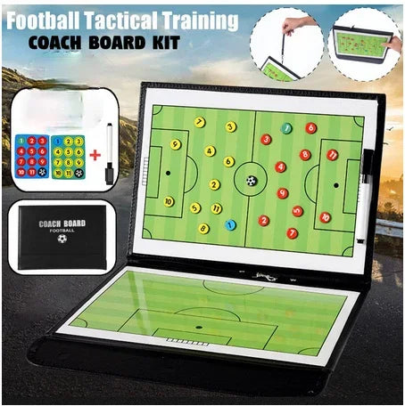 54cm Foldable Magnetic Football Tactic Board - Professional Soccer Coaching Tactical Clipboard with Chess Pieces