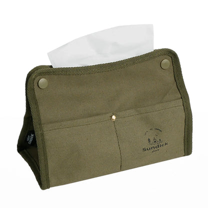 Canvas Wet Wipes Dispenser - Hanging Storage Box for Paper Towels and Wet Tissues - Outdoor Camping Accessories