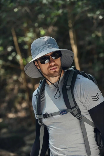 Men's Summer Fisherman Bucket Hat - Wide Brim Sun Protection Cap for Outdoor Activities