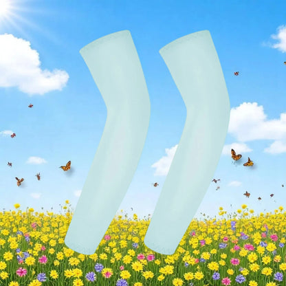 Children's Ice Silk Cooling Arm Sleeves - Quick-Dry UV Protection Cycling Arm Guards for Girls Outdoor Sports (1 Pair)