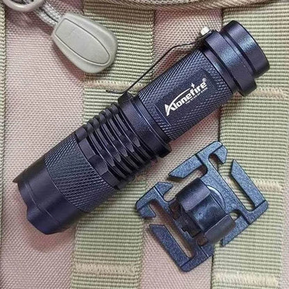 Swivel U-Ring Flashlight Holder - Multi-Purpose Backpack Light Clamp for Outdoor Hiking, Climbing & Work - Water Pipe, Pole & Shoulder Strap Compatible