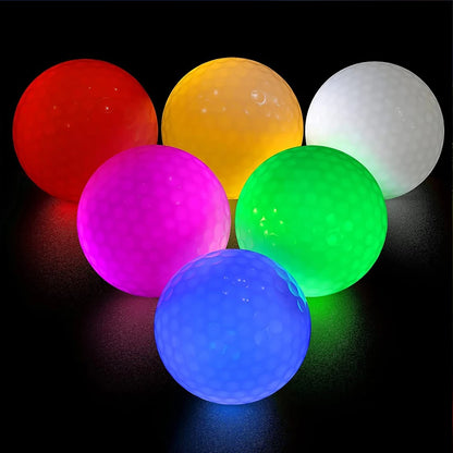 LED Golf Balls - 5 Pack Glow in the Dark Night Training Balls (Blue, Orange, Red, White, Green, Pink)