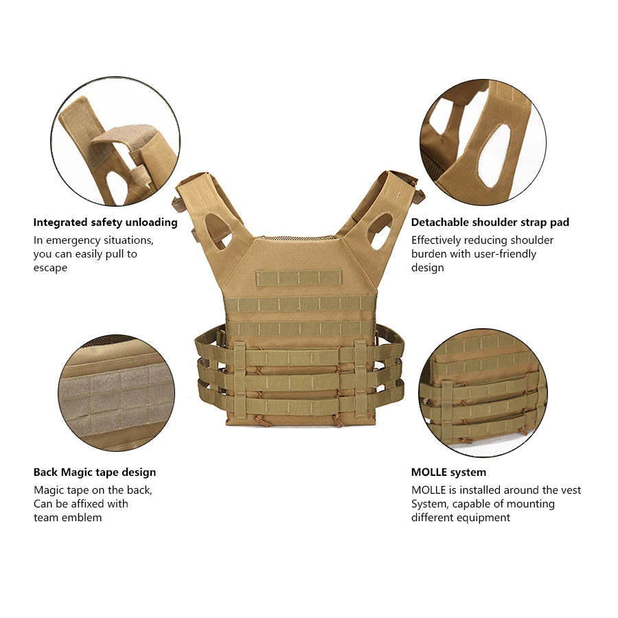 Tactical Training Vest - Lightweight Portable Design for Men